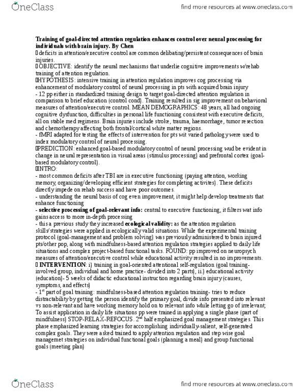 PSYC33H3 Chapter Notes -Acquired Brain Injury, Extrastriate Cortex, Middle Frontal Gyrus thumbnail