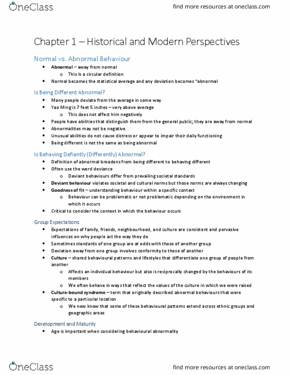 Psychology 2030A/B Chapter Notes - Chapter 1: Intellectualization, Franz Mesmer, Behaviorism thumbnail