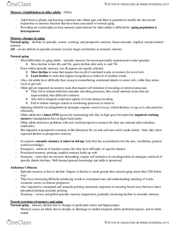 PSYC33H3 Chapter Notes -Entorhinal Cortex thumbnail