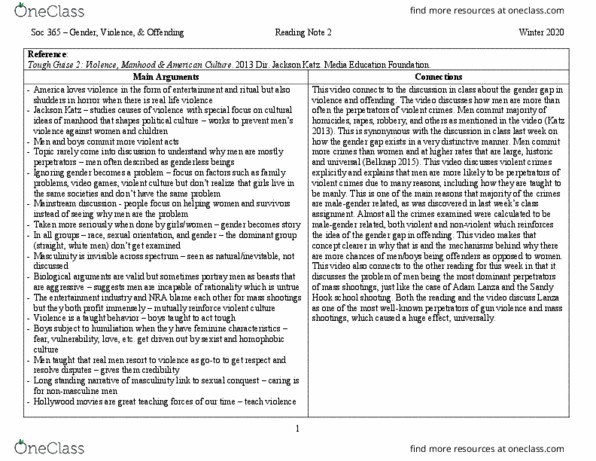 SOC362H5 Chapter Notes - Chapter 2: Jackson Katz, Sut Jhally, Sandy Hook Elementary School Shooting thumbnail