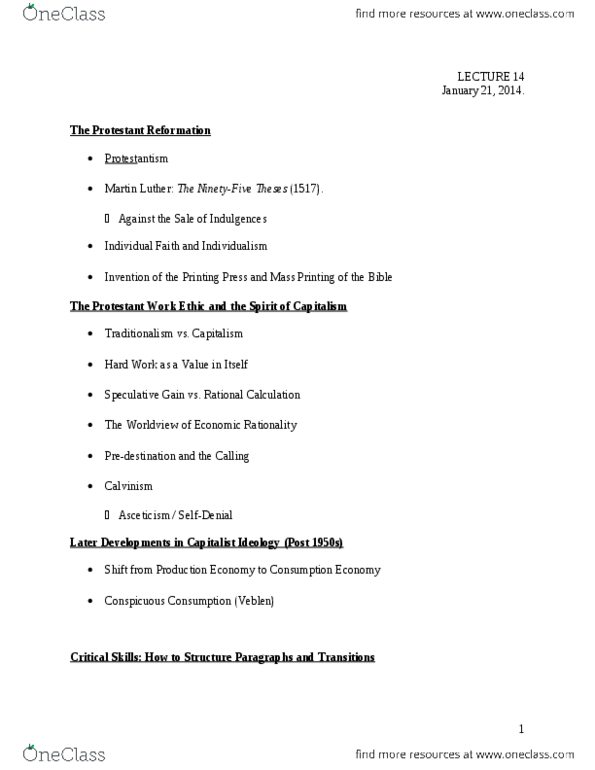 EN 3191 Lecture Notes - Lecture 14: Protestant Work Ethic, Rationality, Individualism thumbnail