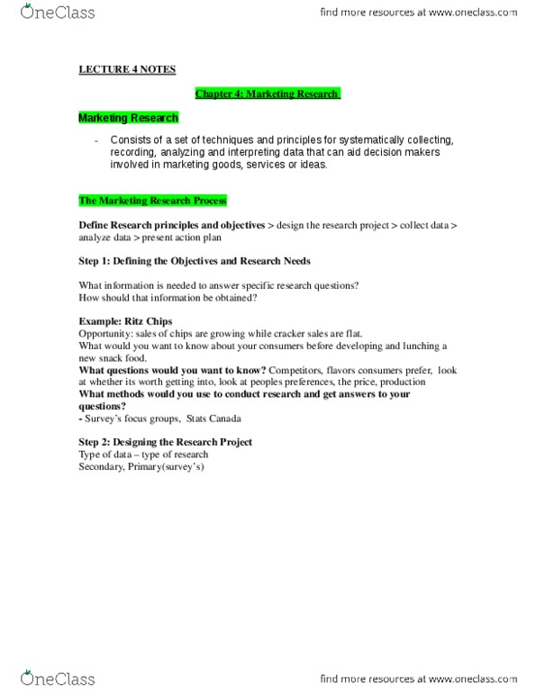 MKT 100 Lecture 4: Marketing – Lecture 4 Notes.docx thumbnail