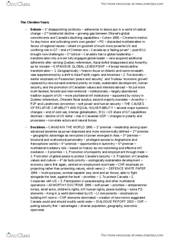 POL312Y1 Chapter Notes -Ecologically Sustainable Development, Human Security, Lester B. Pearson thumbnail