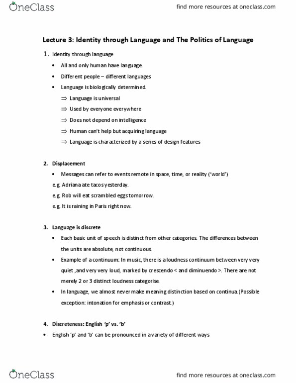 LING 100 Lecture Notes - Lecture 3: Arbitrariness, Iconicity thumbnail