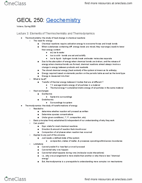 GEOL 250 Lecture Notes - Lecture 3: Thermal Energy, Liquid Hydrogen, Thermodynamics thumbnail