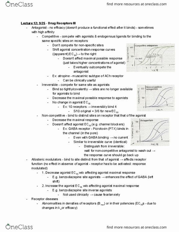 NEU 365D Lecture Notes - Lecture 12: Receptor Antagonist, Gaba Receptor, Picrotoxin thumbnail