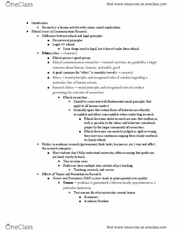 COM 381 Chapter Notes - Chapter 1: Academic Freedom, Assistant Professor thumbnail