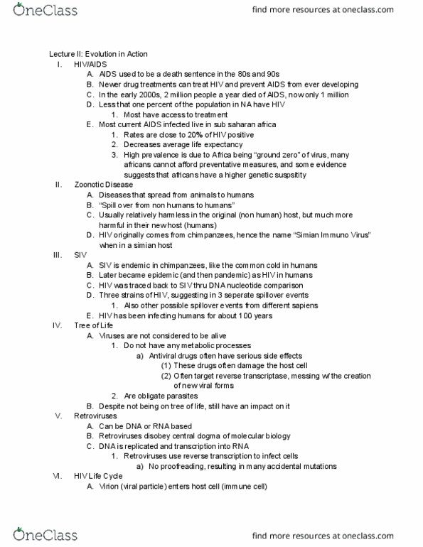 Biology 1001A Lecture Notes - Lecture 1: Reverse Transcriptase, Central Dogma Of Molecular Biology, Common Cold thumbnail