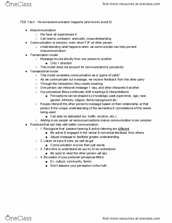 CMN 3 Lecture Notes - Lecture 2: Stress Management, Active Listening thumbnail