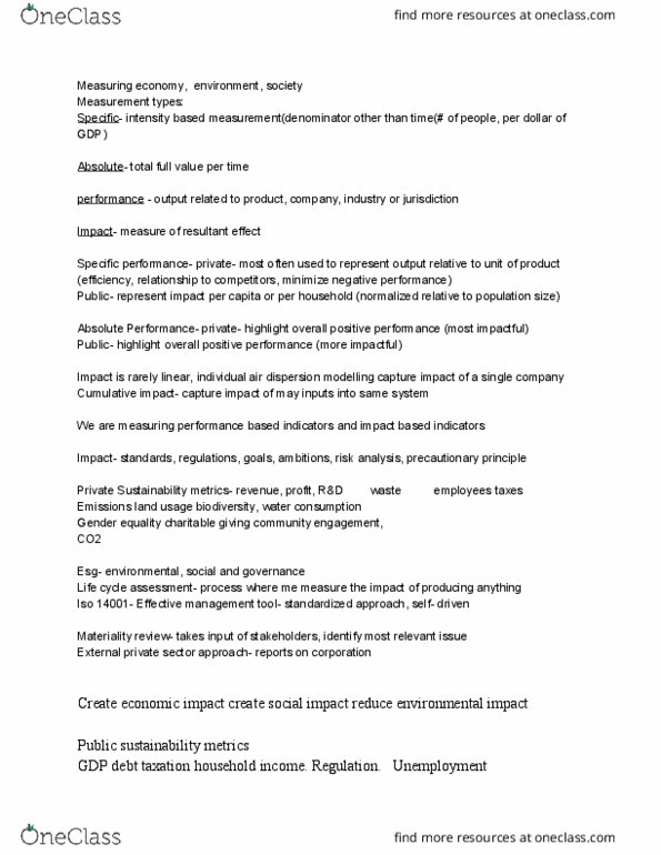 SUSTAIN 1S03 Lecture Notes - Lecture 7: Iso 14000, Life-Cycle Assessment, Precautionary Principle thumbnail