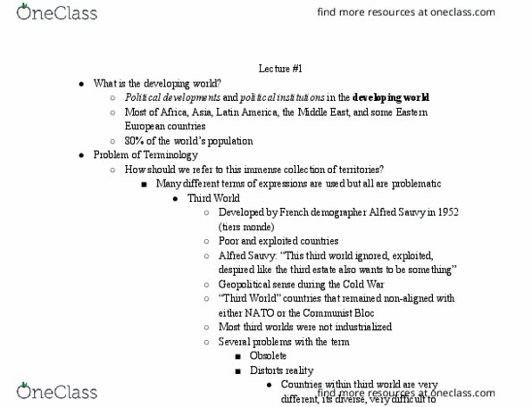 CS 008 Lecture Notes - Eastern Bloc, Demography, Indirect Rule thumbnail