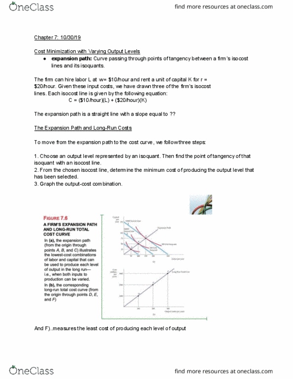 ARE 2150 Lecture Notes - Lecture 21: Isocost, Isoquant, Longrun thumbnail