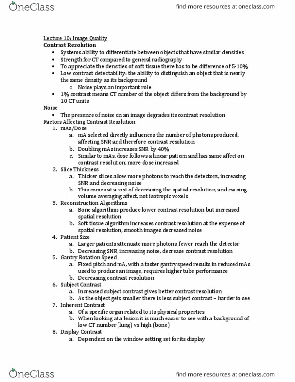 MEDRADSC 3K03 Lecture Notes - Lecture 10: Soft Tissue, Radiography thumbnail