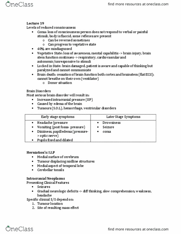 MEDRADSC 3J03 Lecture Notes - Lecture 19: Intracranial Pressure, Papilledema, Temporal Lobe thumbnail