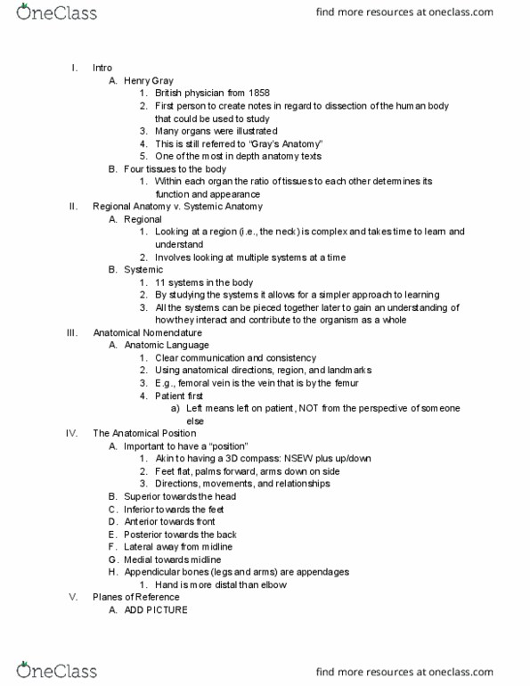 Health Sciences 2300A/B Lecture Notes - Lecture 1: Femoral Vein, Mitochondrion, Sagittal Plane thumbnail