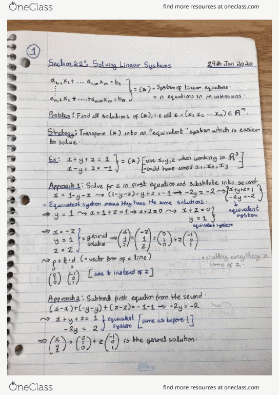 Mathematics 1600A/B Lecture Notes - Lecture 11: Augmented Matrix, Canadian English cover image