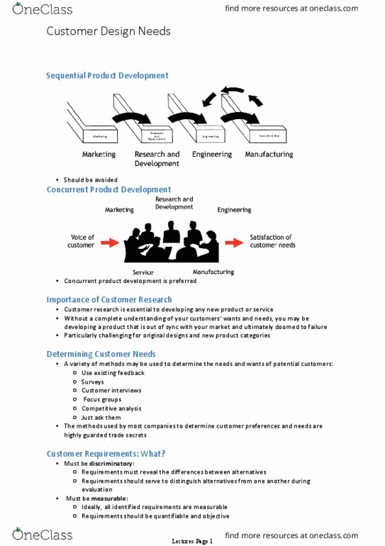 Mechatronic Systems Engineering 2202A/B Lecture Notes - Lecture 16: Voice Of The Customer, Astm International, Process Manufacturing thumbnail