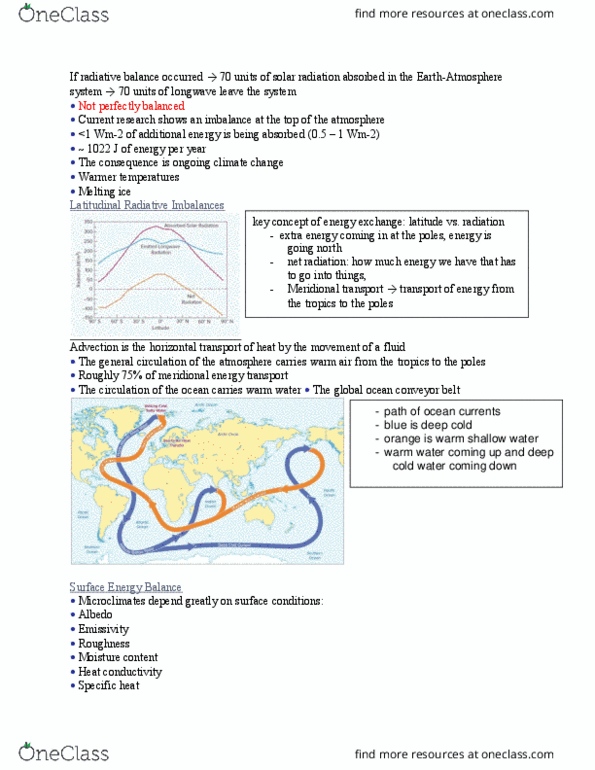 GGR214H5 Lecture Notes - Lecture 2: Advection, Heat Capacity, Emissivity thumbnail