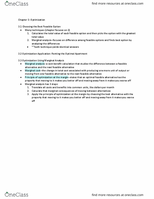 ECON-1020 Chapter Notes - Chapter 3: Marginalism thumbnail