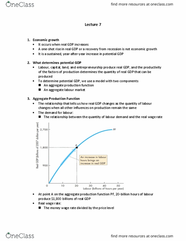 ECON 102 Lecture Notes - Lecture 7: Real Wages, Potential Output, Production Function thumbnail