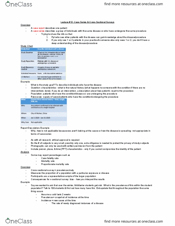 MEDRADSC 3X03 Lecture 12: Lecture #12_ Case Series & Cross-Sectional Surveys thumbnail