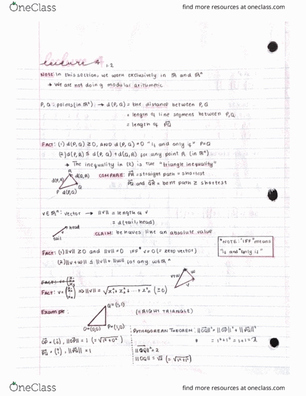 Mathematics 1600A/B Lecture Notes - Lecture 4: Unit Circle, Unit Vector cover image