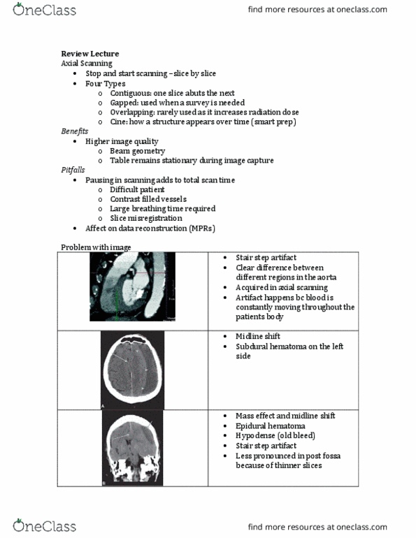 MEDRADSC 3DA3 Lecture Notes - Lecture 1: Subdural Hematoma, Visual Artifact, Aorta thumbnail