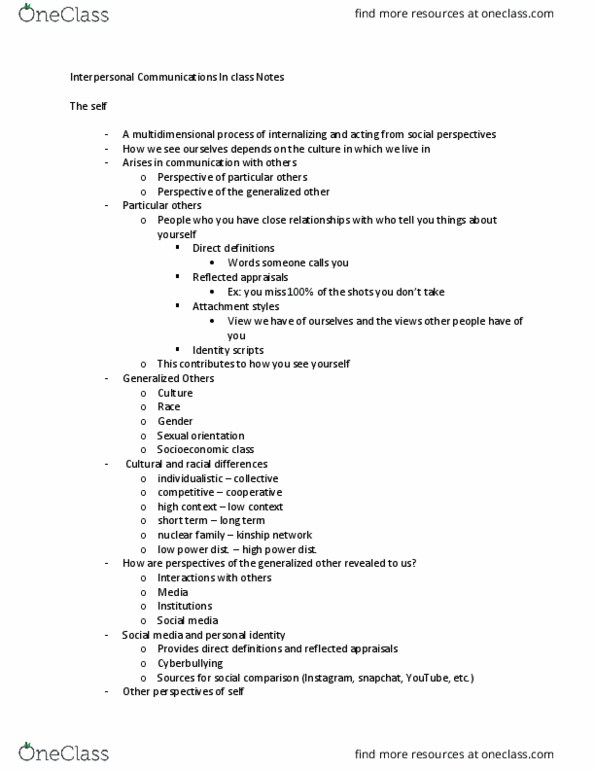 AOD 0836 Lecture Notes - Lecture 3: Cyberbullying, Nuclear Family, Social Comparison Theory thumbnail