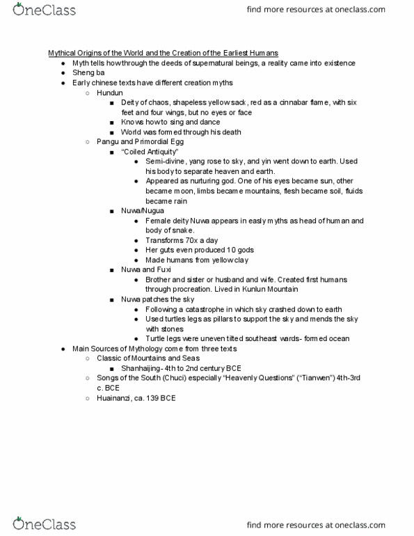 CHIN 50 Lecture Notes - Lecture 1: Chu Ci, Heavenly Questions, Classic Of Mountains And Seas thumbnail