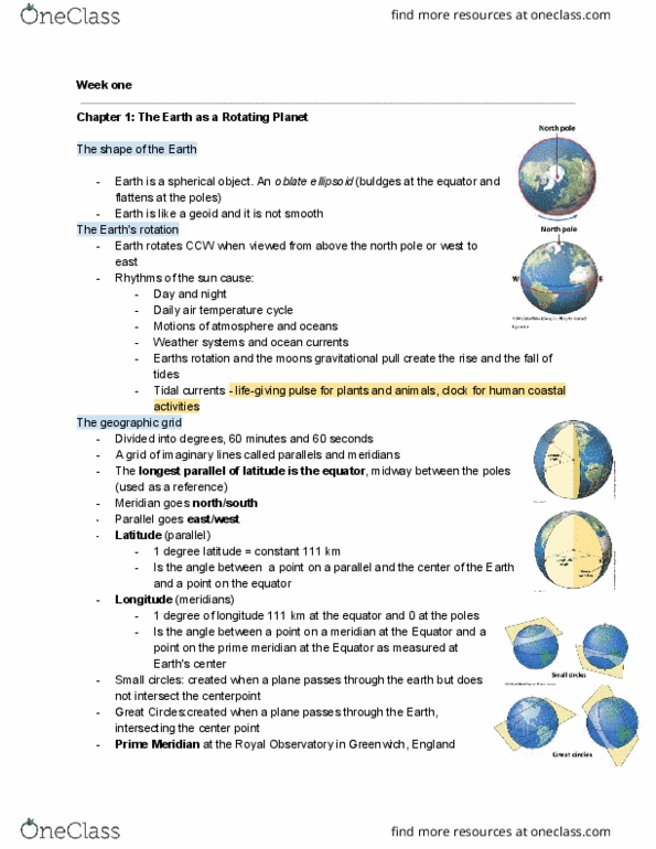 GEO 110 Lecture Notes - Lecture 1: Spheroid, Winkel Tripel Projection, Mercator Projection thumbnail