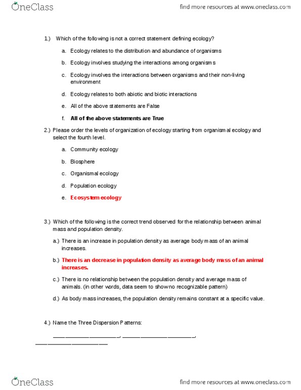 BIOA01H3 Lecture Notes - Population Ecology, Ecosystem Ecology, Savings Account thumbnail