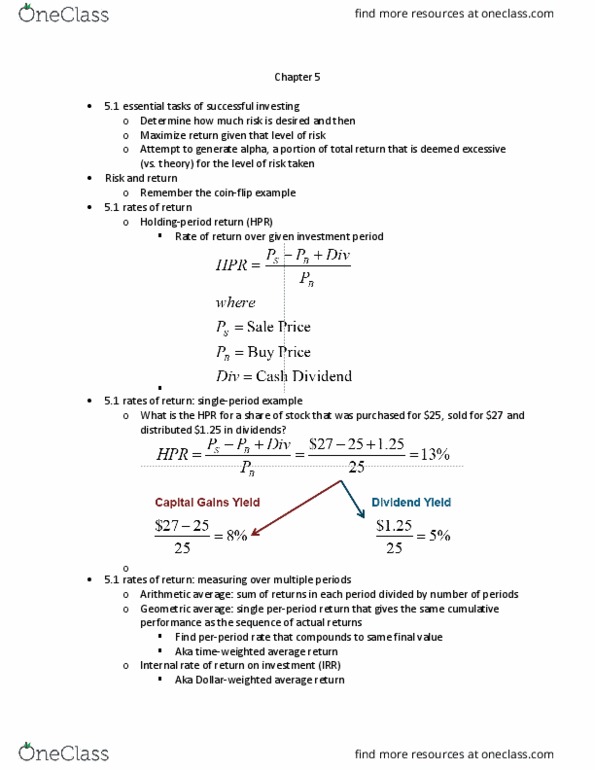 FINA 4310 Chapter Notes - Chapter 5: Squared Deviations From The Mean, Active Management, Asset Allocation thumbnail