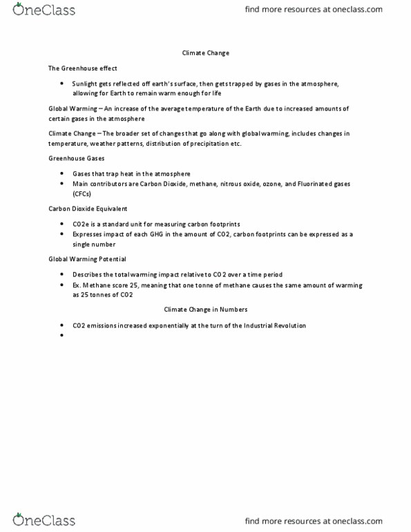 GNED 1102 Lecture Notes - Lecture 8: Global Warming Potential thumbnail