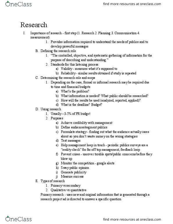 PR 255 Chapter Notes - Chapter 5: Google Alerts, Research I University, Microsoft Word thumbnail