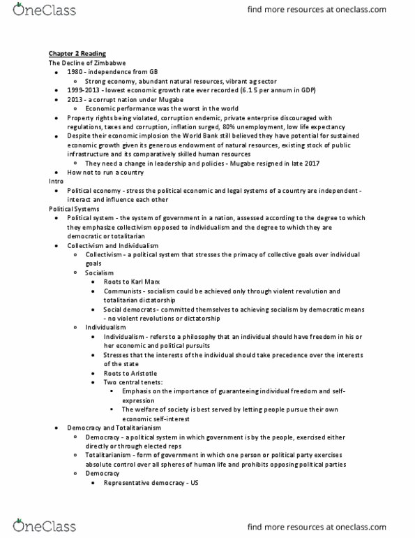 MGMT 414 Lecture Notes - Lecture 2: Totalitarianism, Collectivism, Representative Democracy thumbnail