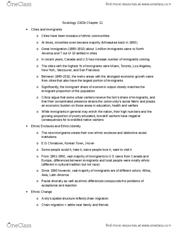 Sociology 2152A/B Chapter Notes - Chapter 11: Ethnic Enclave, Racial Segregation In The United States, Asian Americans thumbnail