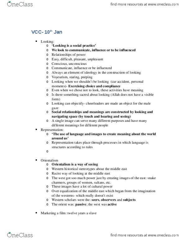 VCC101H5 Lecture Notes - Lisa Cartwright, Voyeurism, Semiotics thumbnail