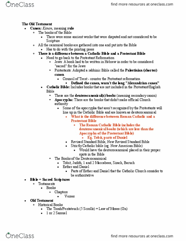 CHRTC 250 Lecture Notes - Lecture 8: New American Bible, Catholic Bible, 2 Maccabees thumbnail