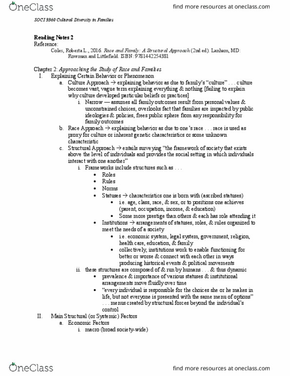 SOCI 3250 Chapter Notes - Chapter 2: International Standard Book Number thumbnail