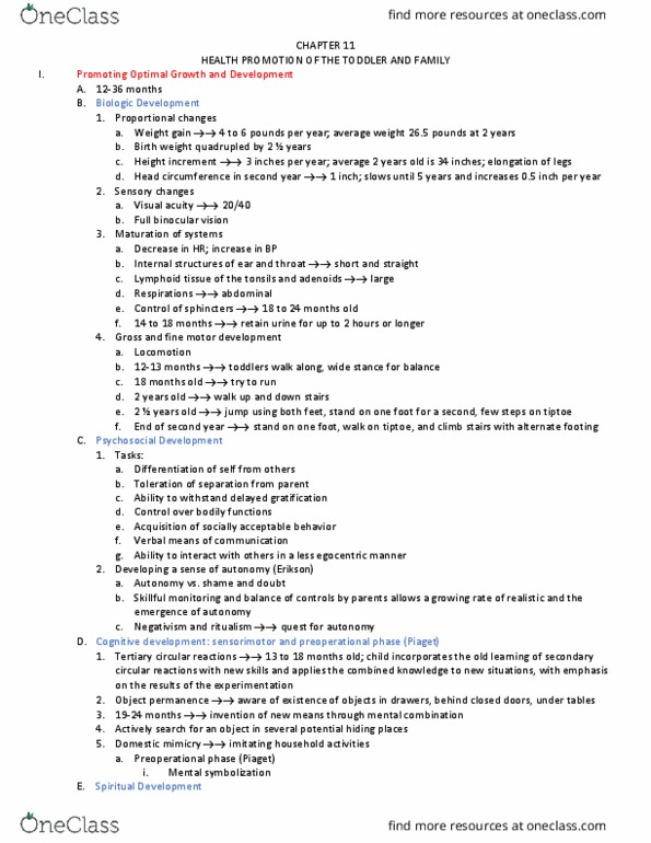 NUR 2462C Chapter Notes - Chapter Test 2: Lymphatic System, Visual Acuity, 18 Months thumbnail