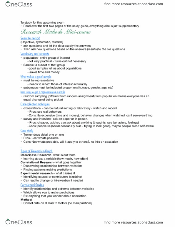 PSYC 11762 Lecture Notes - Lecture 7: Social Desirability Bias, Health Psychology, Dependent And Independent Variables thumbnail