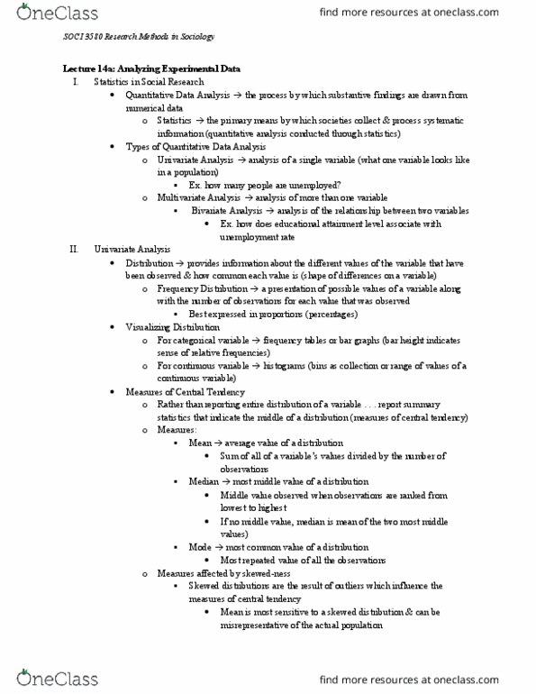 SOCI 3580 Lecture Notes - Lecture 14: Univariate, Central Tendency, Summary Statistics thumbnail