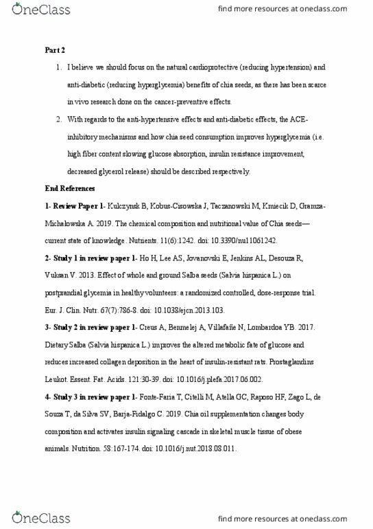 NUTR 207 Lecture Notes - Lecture 3: Salvia Hispanica, Blood Sugar, Insulin Resistance thumbnail