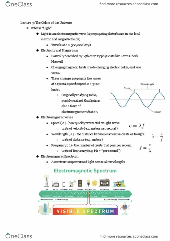 AST 104 Lecture Notes - Lecture 3: James Clerk Maxwell thumbnail