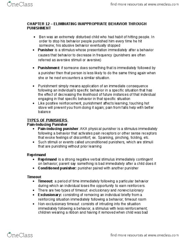 PSYB45H3 Chapter Notes - Chapter 12: Reinforcement, Lifesaving, Bruxism thumbnail