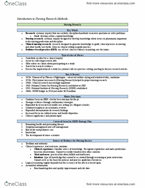 CNUR 209 Lecture Notes - Lecture 1: Palliative Care, Journal Club, National Institutes Of Health thumbnail