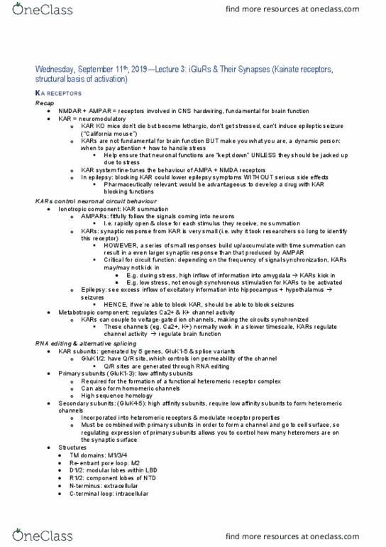 PHAR 562 Lecture Notes - Lecture 3: Biological Neural Network, Rna Editing, Alternative Splicing thumbnail