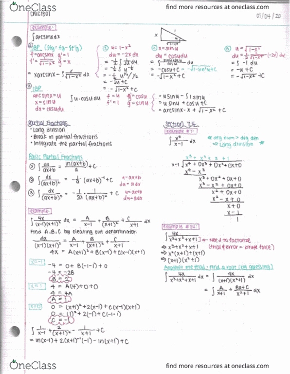 Calculus 1501A/B Lecture Notes - Lecture 18: Long Division, Partial Fraction Decomposition, Du Fu cover image