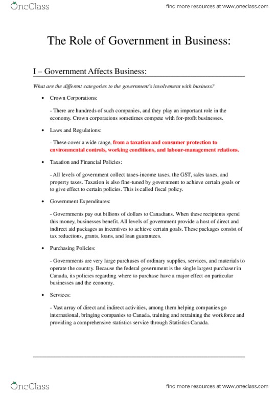 MGM102H5 Chapter : The Role of Government in Business thumbnail