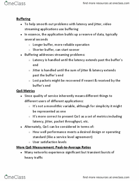 IDS 200 Lecture Notes - Lecture 26: Service-Level Agreement, In Essence, Network Congestion thumbnail